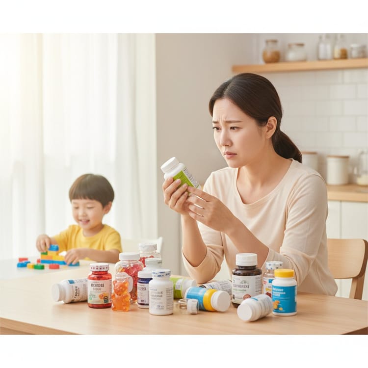 아이한테 먹이면 안 되는 영양제 5가지 - 멜라토닌·철분·지용성비타민·카페인·성인용 복합 영양제